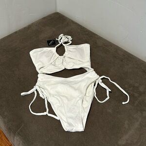 White cutout swimsuit